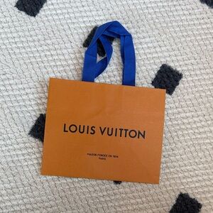 Louis Vuitton Tangerine Bag with Royal Blue Handles